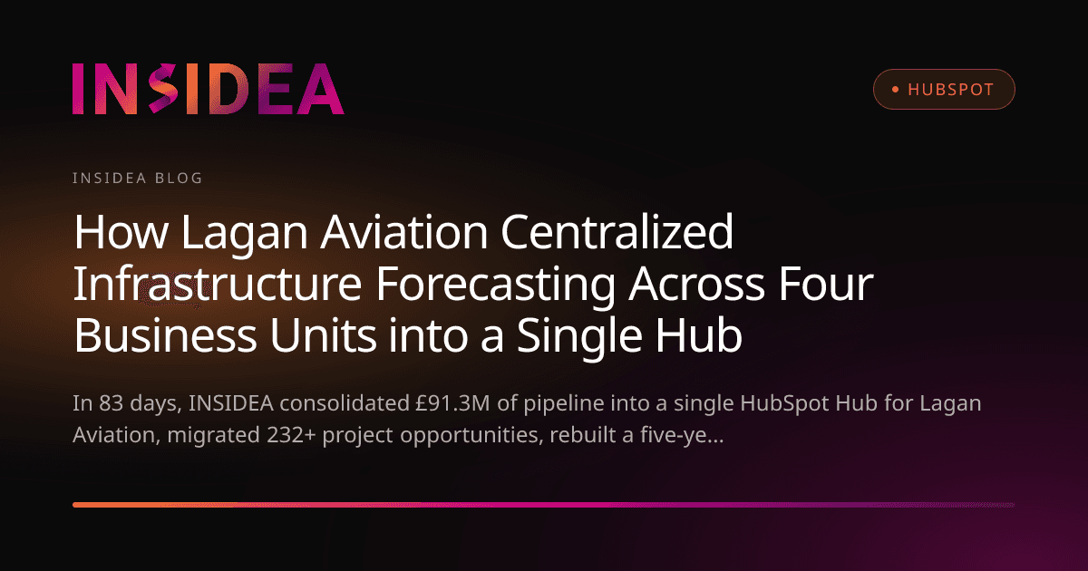 How Lagan Aviation Centralized Infrastructure Forecasting Across Four Business Units into a Single Hub