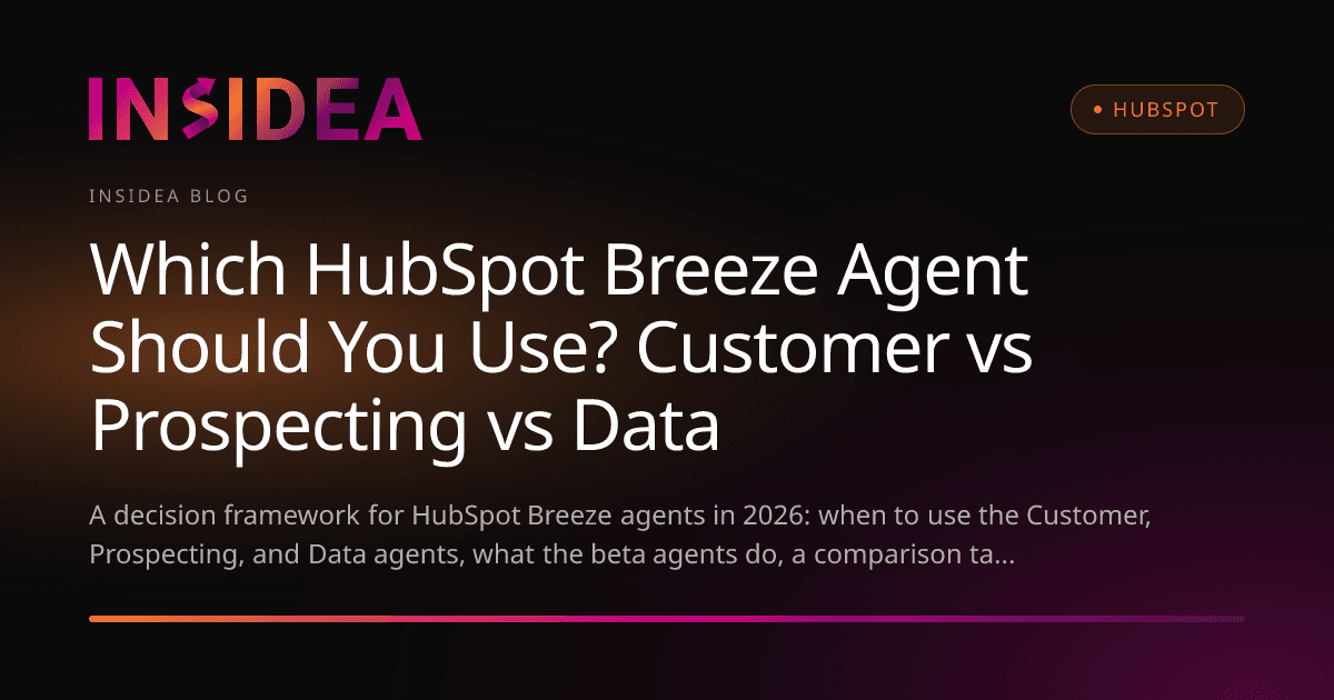 Which HubSpot Breeze Agent Should You Use? Customer vs Prospecting vs Data