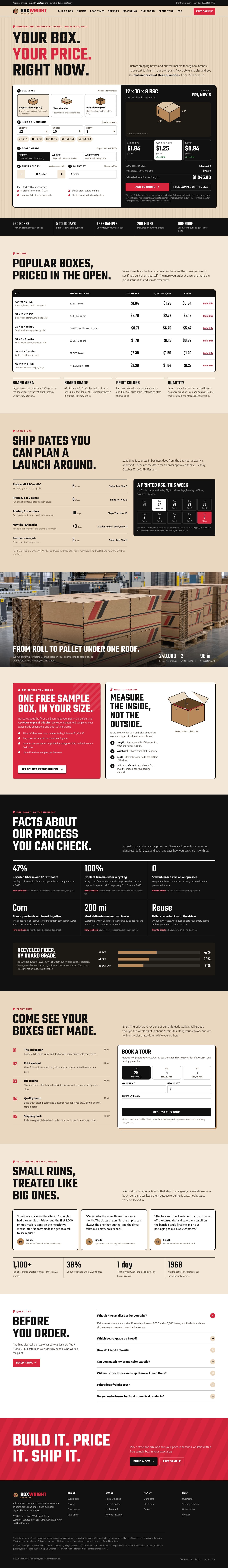 Boxwright concept homepage, desktop