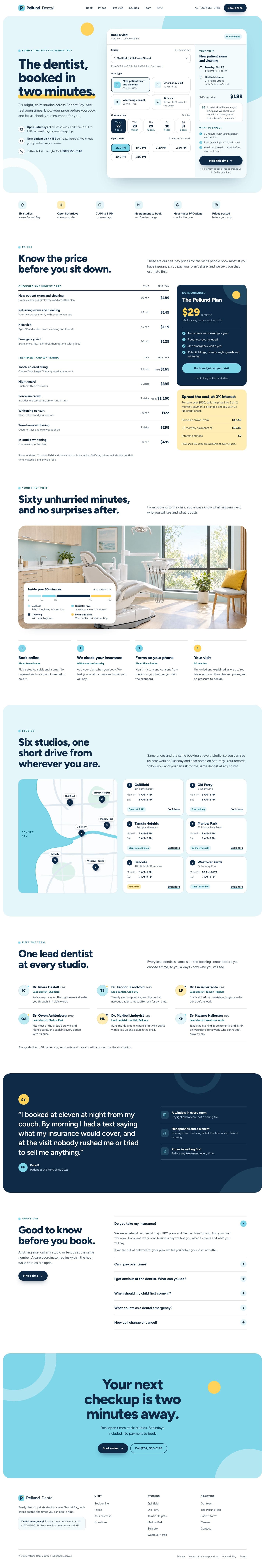 Pellund concept homepage, desktop