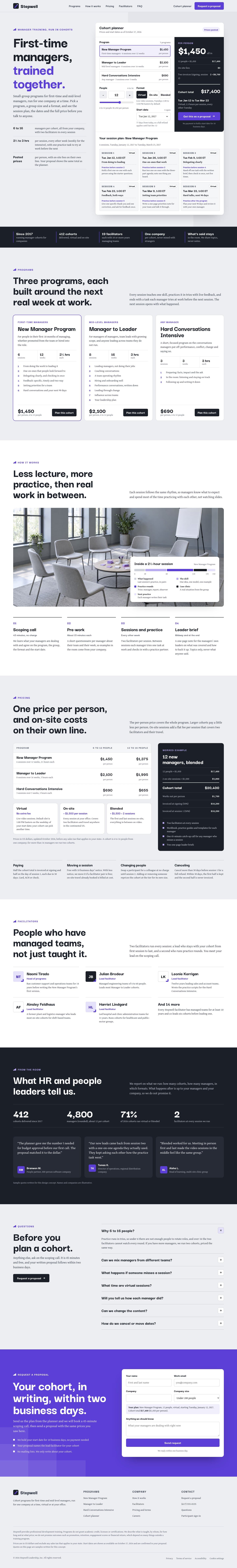 Stepwell concept homepage, desktop