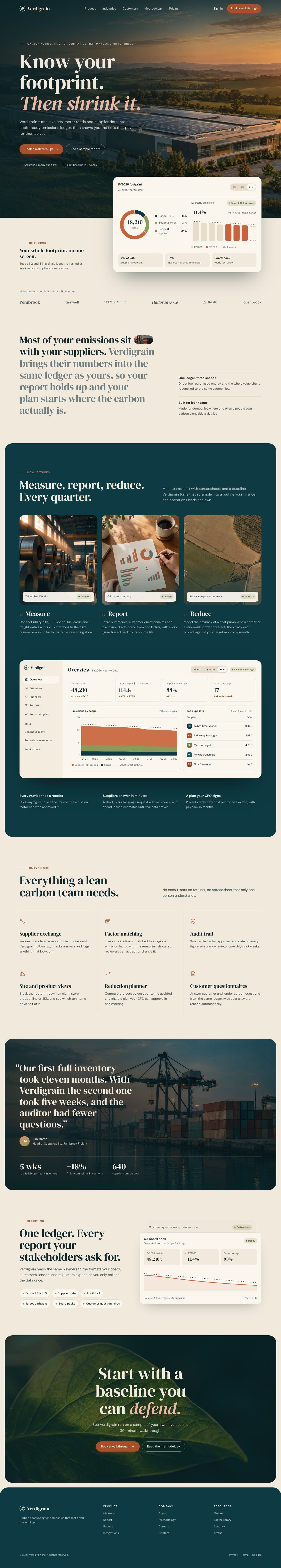 Verdigrain concept homepage, desktop