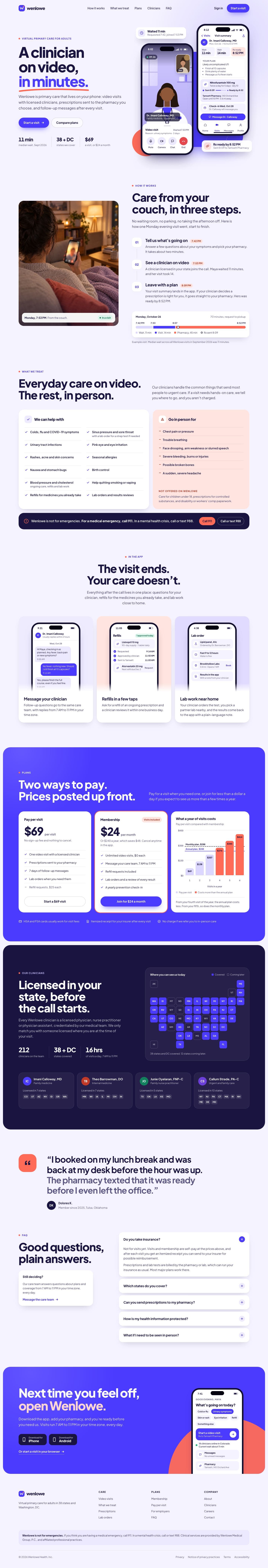 Wenlowe concept homepage, desktop