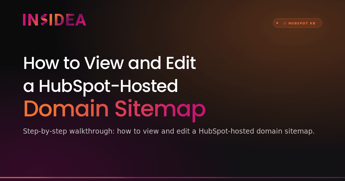 How to View and Edit a HubSpot-Hosted Domain Sitemap