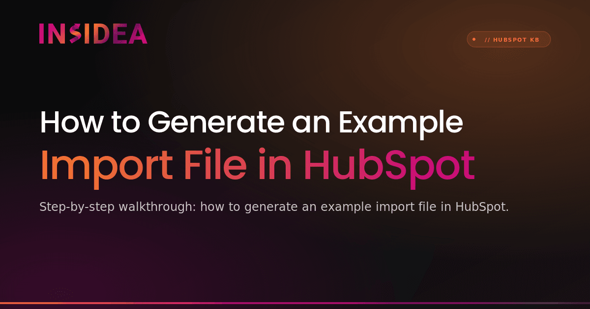 How to Generate an Example Import File in HubSpot