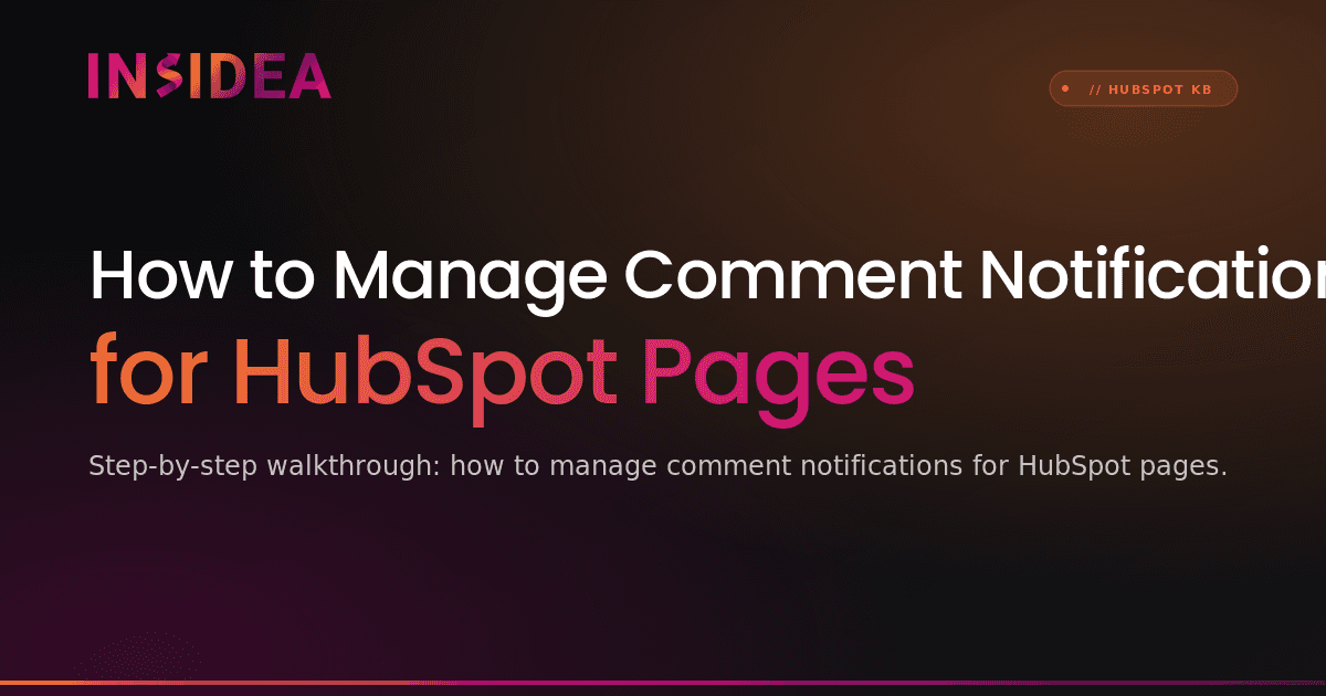 How to Manage Comment Notifications for HubSpot Pages