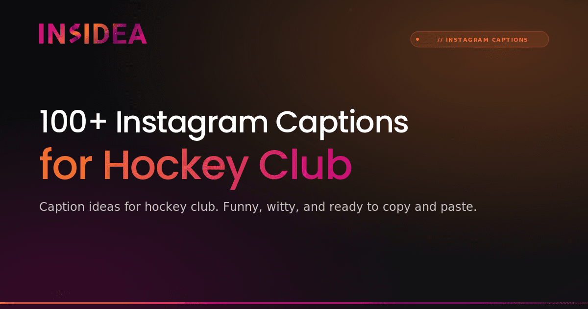 100+ Instagram Captions for Hockey Club