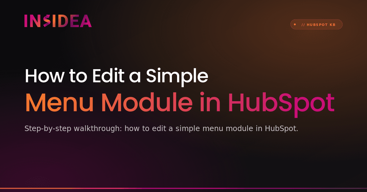 How to Edit a Simple Menu Module in HubSpot