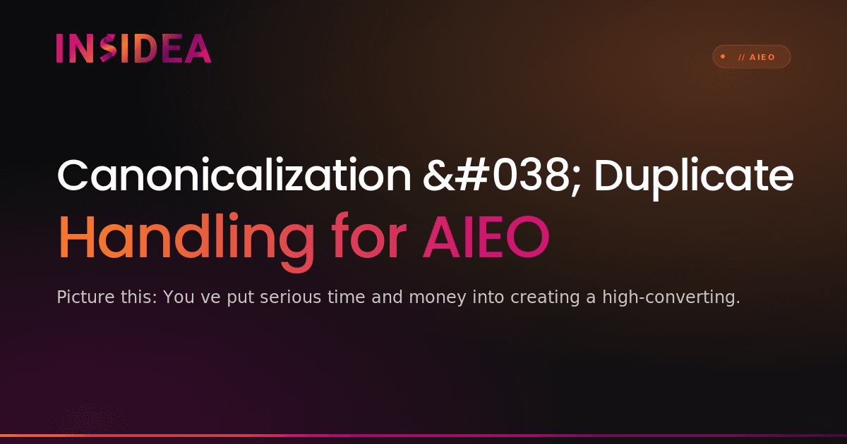 Canonicalization & Duplicate Handling for AIEO