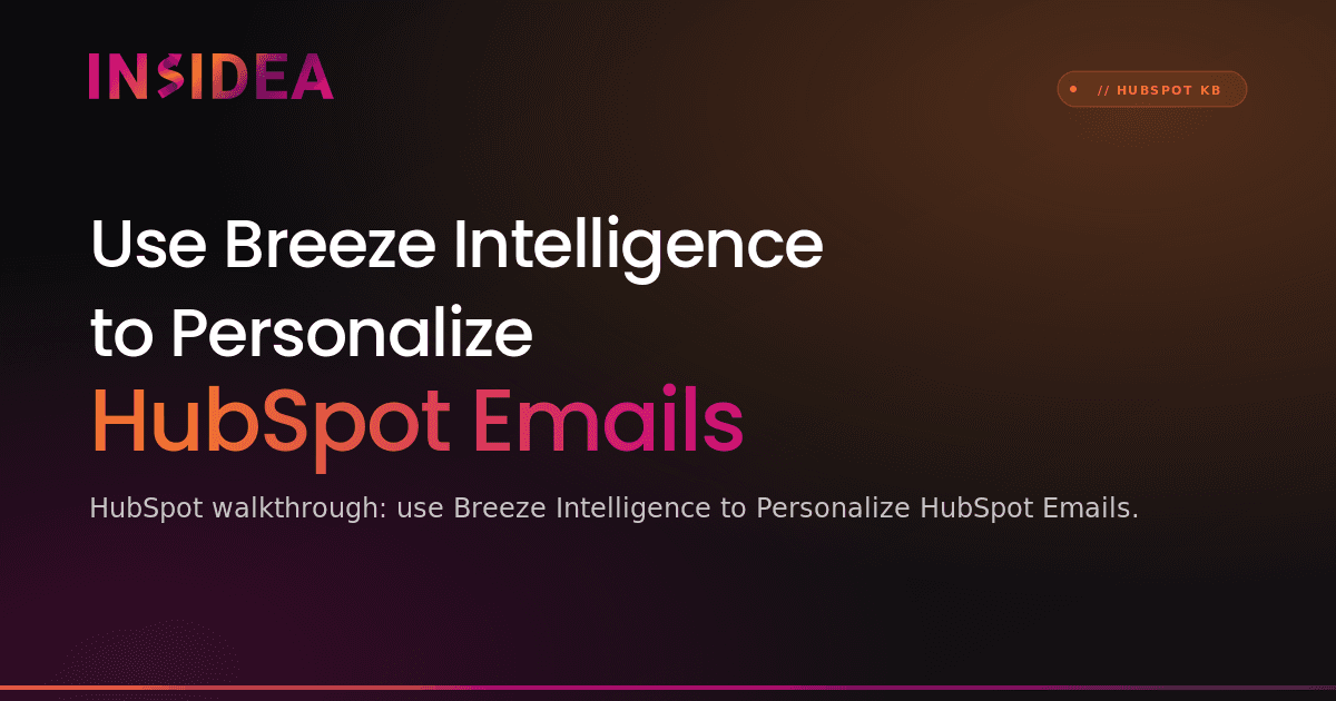 Use Breeze Intelligence to Personalize HubSpot Emails
