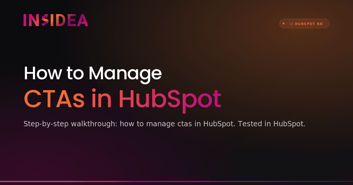 How to Manage CTAs in HubSpot