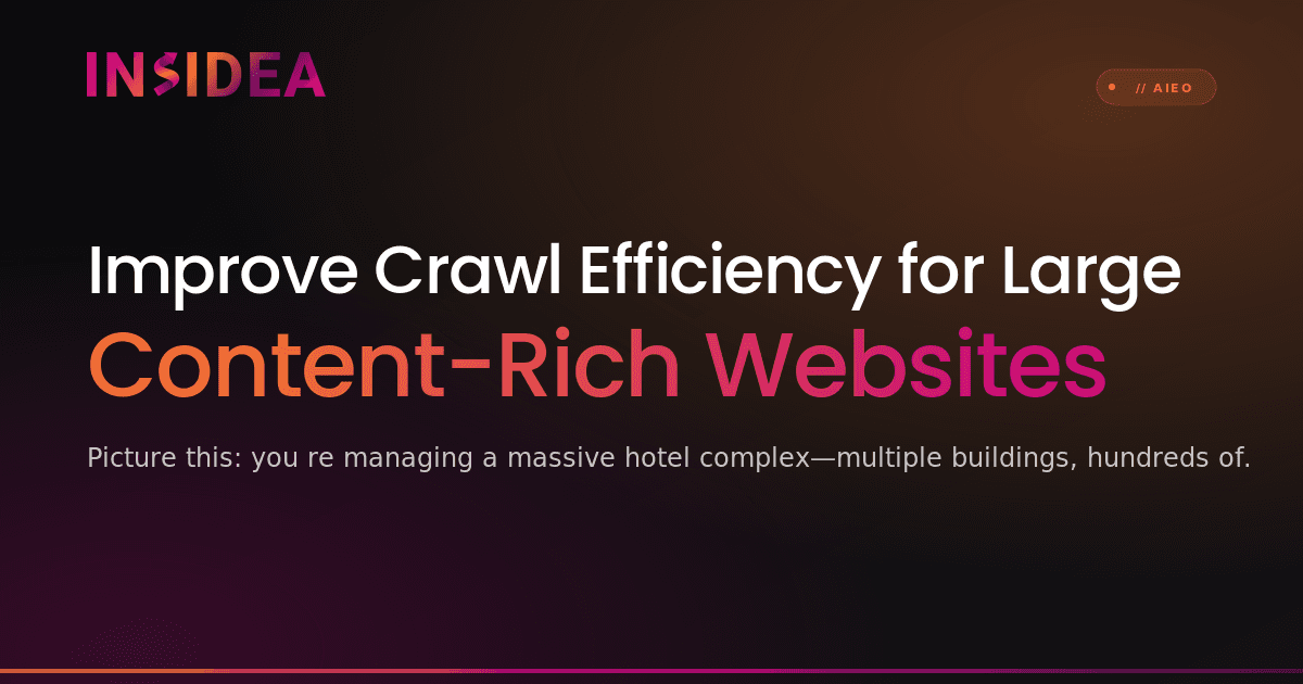 Improve Crawl Efficiency for Large Content-Rich Websites