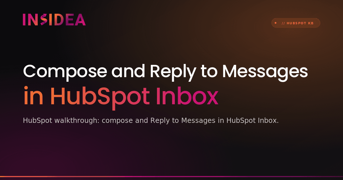 Compose and Reply to Messages in HubSpot Inbox