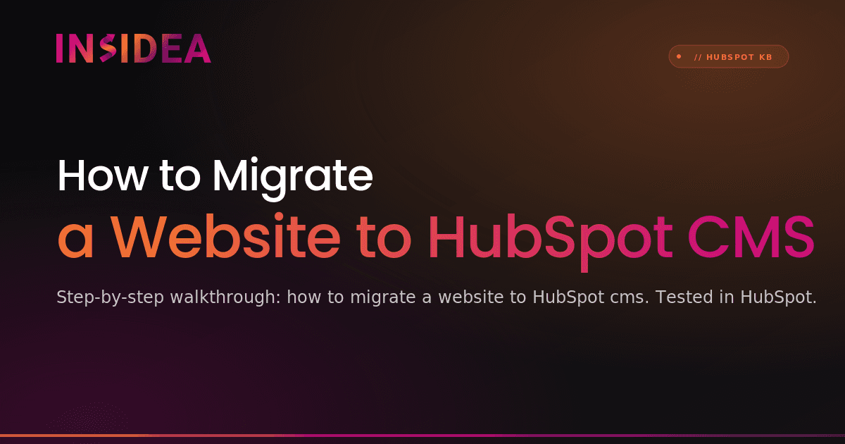 How to Migrate a Website to HubSpot CMS
