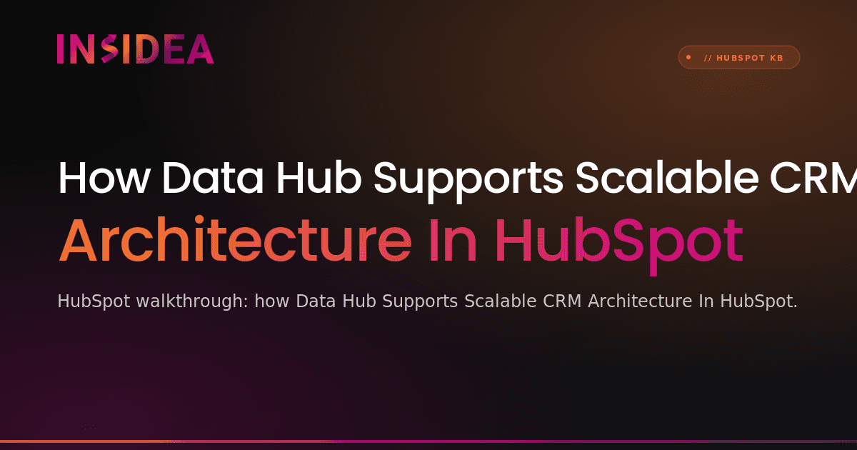 How Data Hub Supports Scalable CRM Architecture In HubSpot