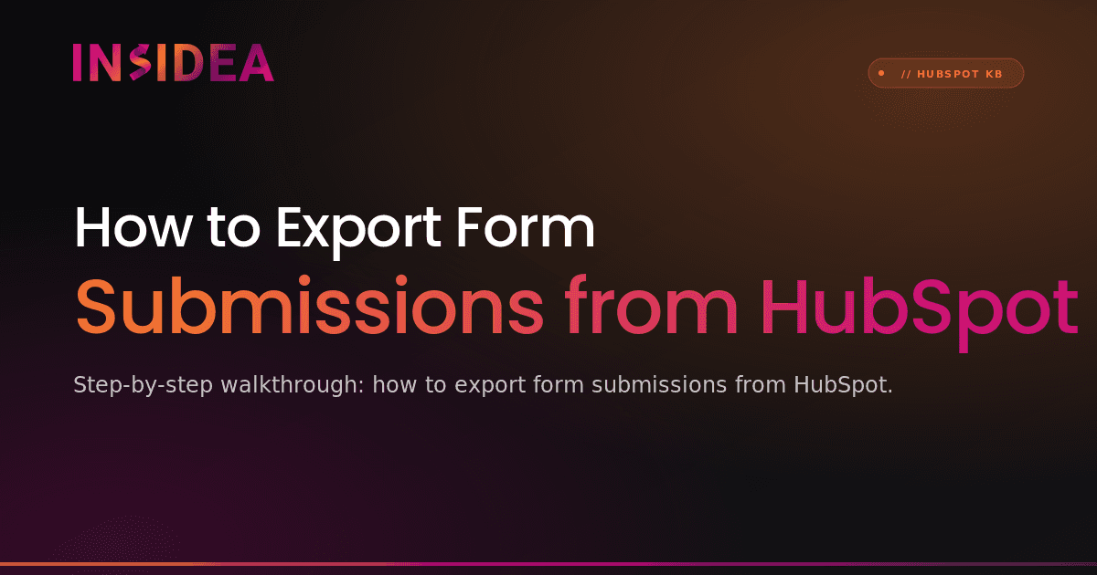 How to Export Form Submissions from HubSpot