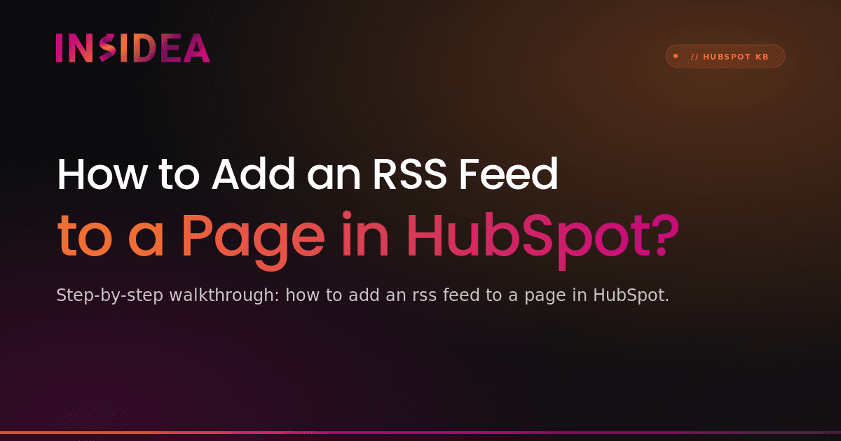 How to Add an RSS Feed to a Page in HubSpot?