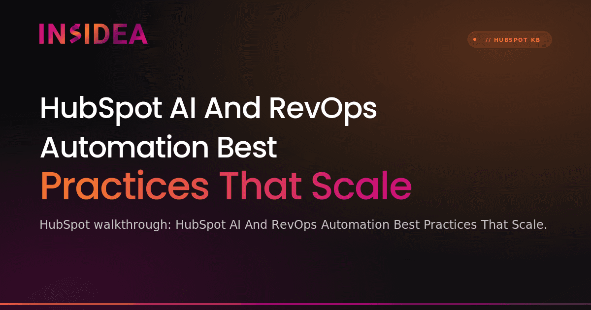 HubSpot AI And RevOps Automation Best Practices That Scale
