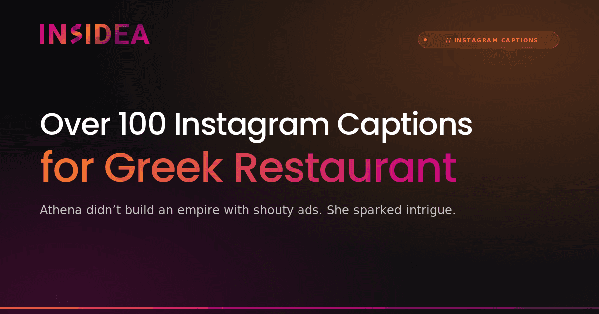 Over 100 Instagram Captions for Greek Restaurant