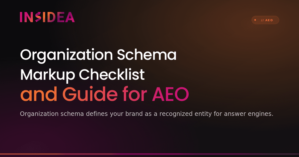 Organization Schema Markup Checklist and Guide for AEO