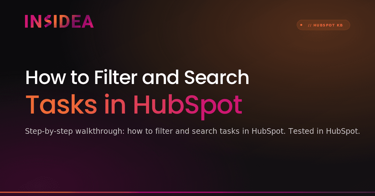 How to Filter and Search Tasks in HubSpot