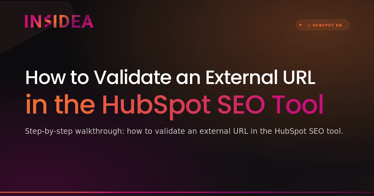 How to Validate an External URL in the HubSpot SEO Tool