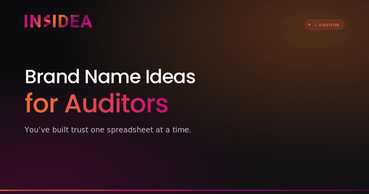 Brand Name Ideas for Auditors