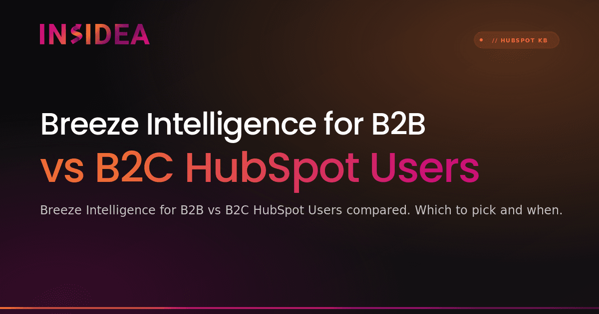 Breeze Intelligence for B2B vs B2C HubSpot Users