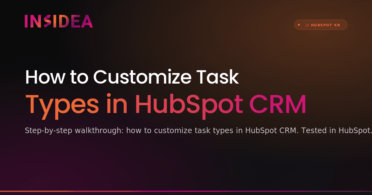 How to Customize Task Types in HubSpot CRM