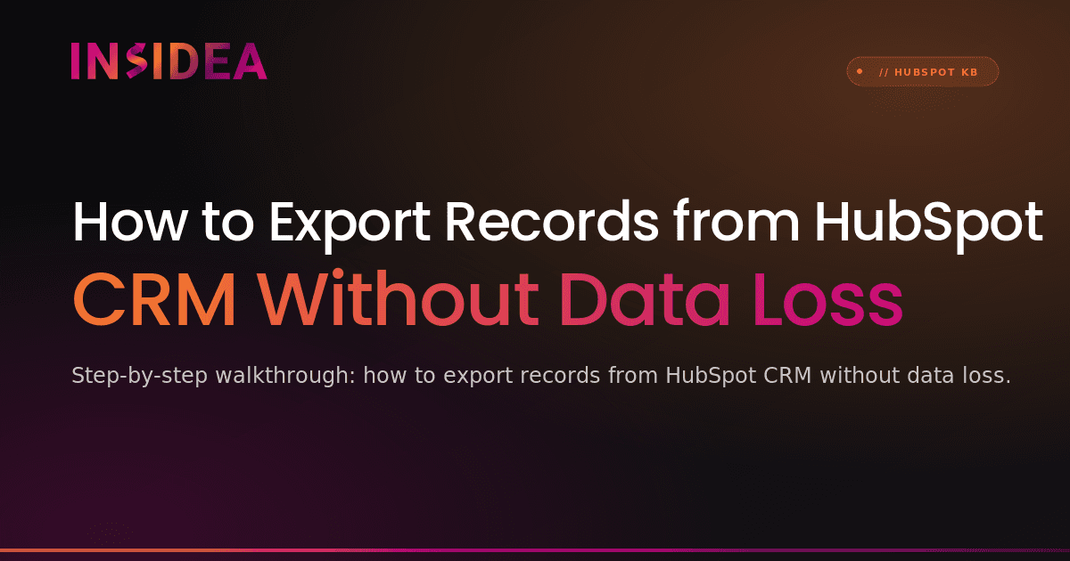 How to Export Records from HubSpot CRM Without Data Loss