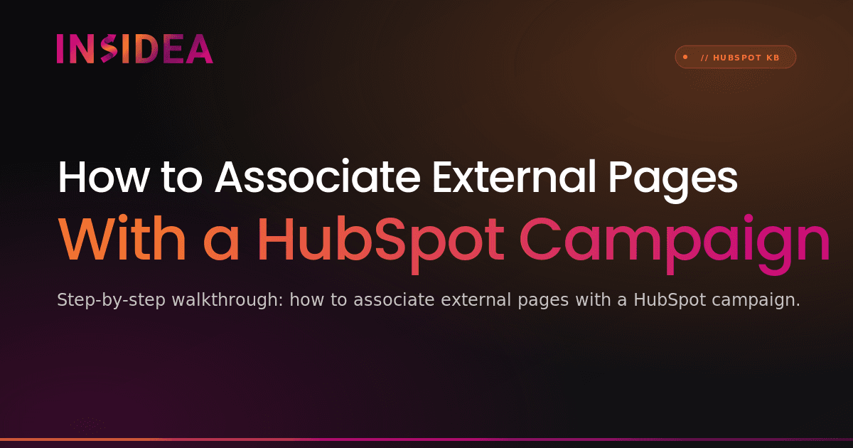 How to Associate External Pages With a HubSpot Campaign