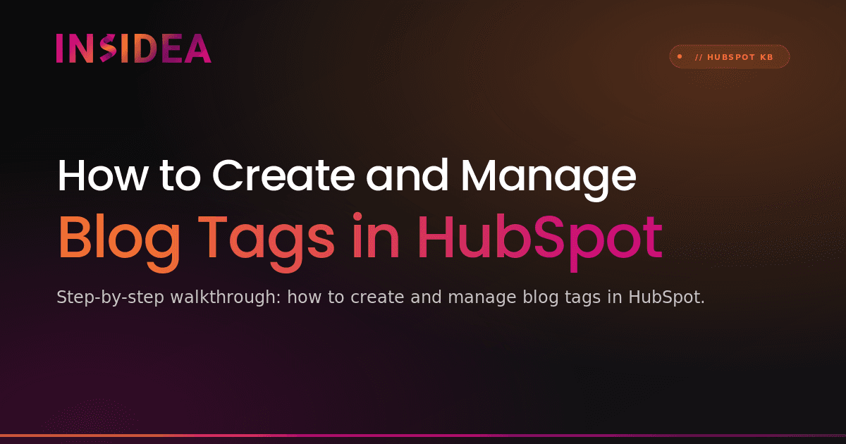 How to Create and Manage Blog Tags in HubSpot
