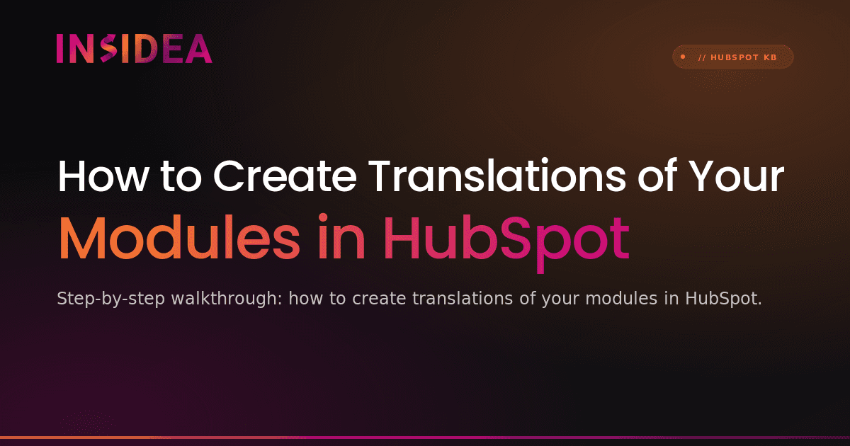 How to Create Translations of Your Modules in HubSpot