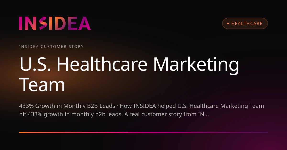 U.S. Healthcare Marketing Team | Customer Story | INSIDEA