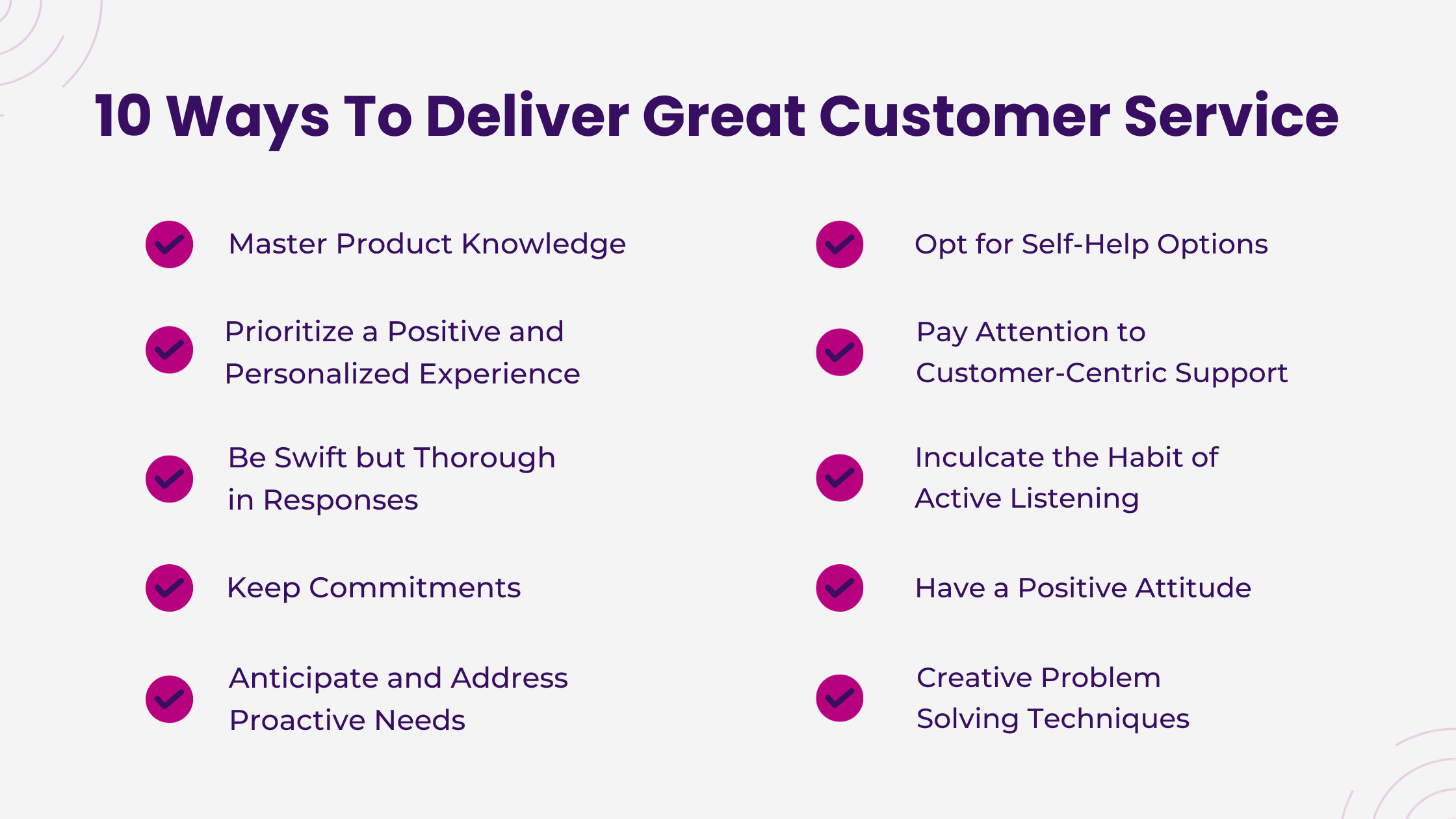 10 Ways To Deliver Great Customer Service