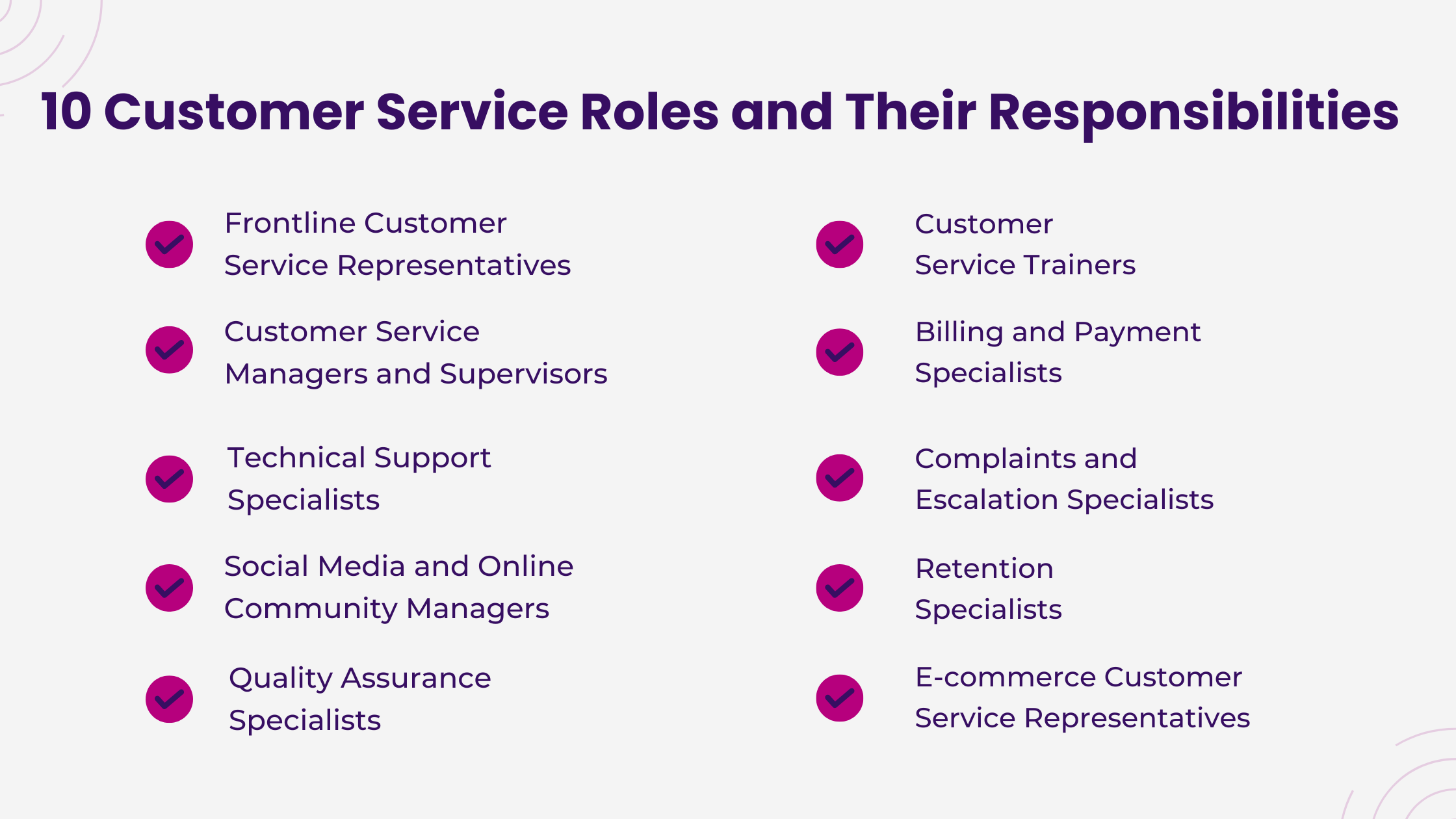 10 Customer Service Roles and Their Responsibilities