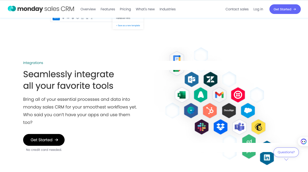 Monday CRM's Integration Offerings