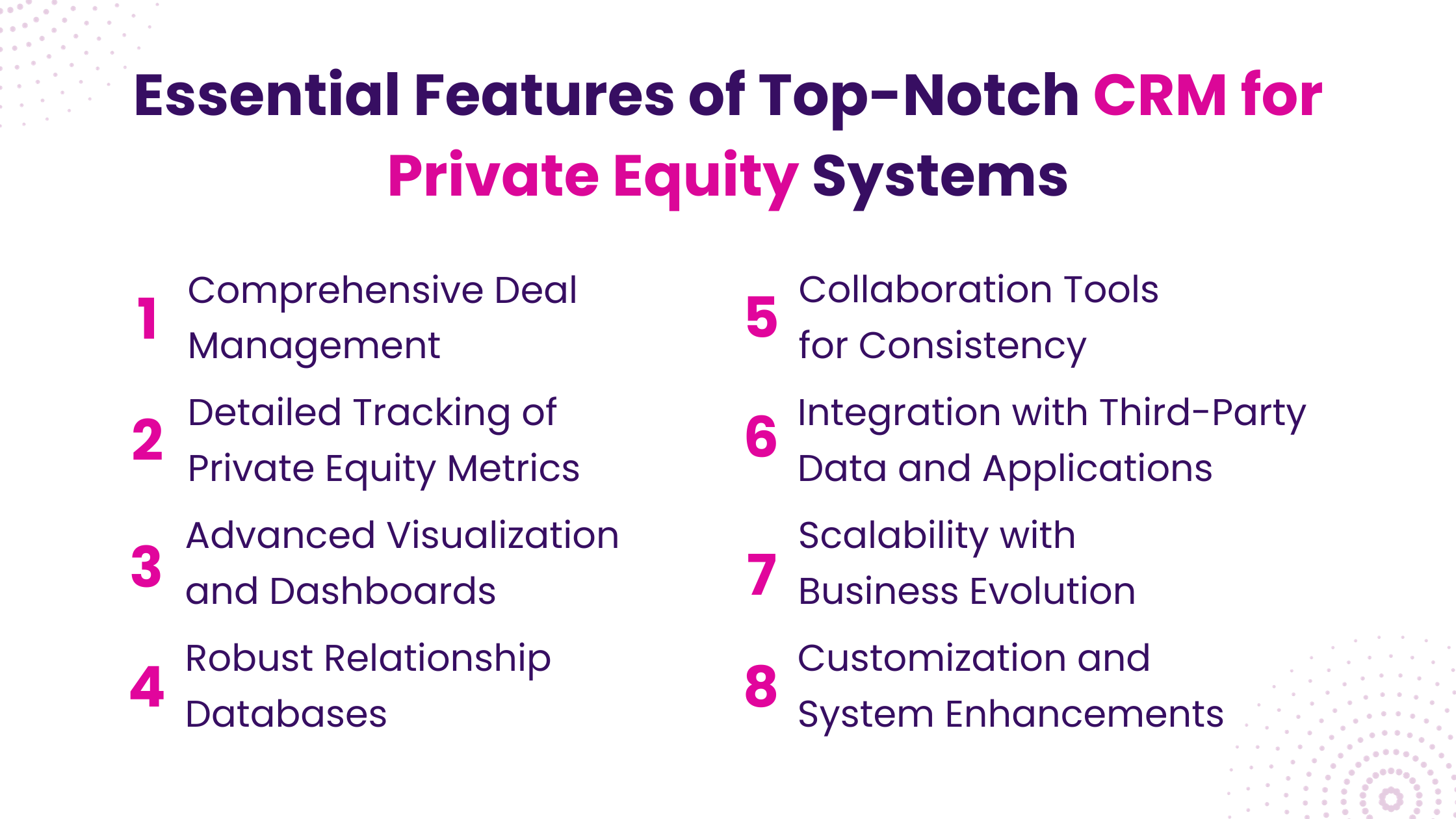 Essential Features of Top-Notch CRM for Private Equity Systems