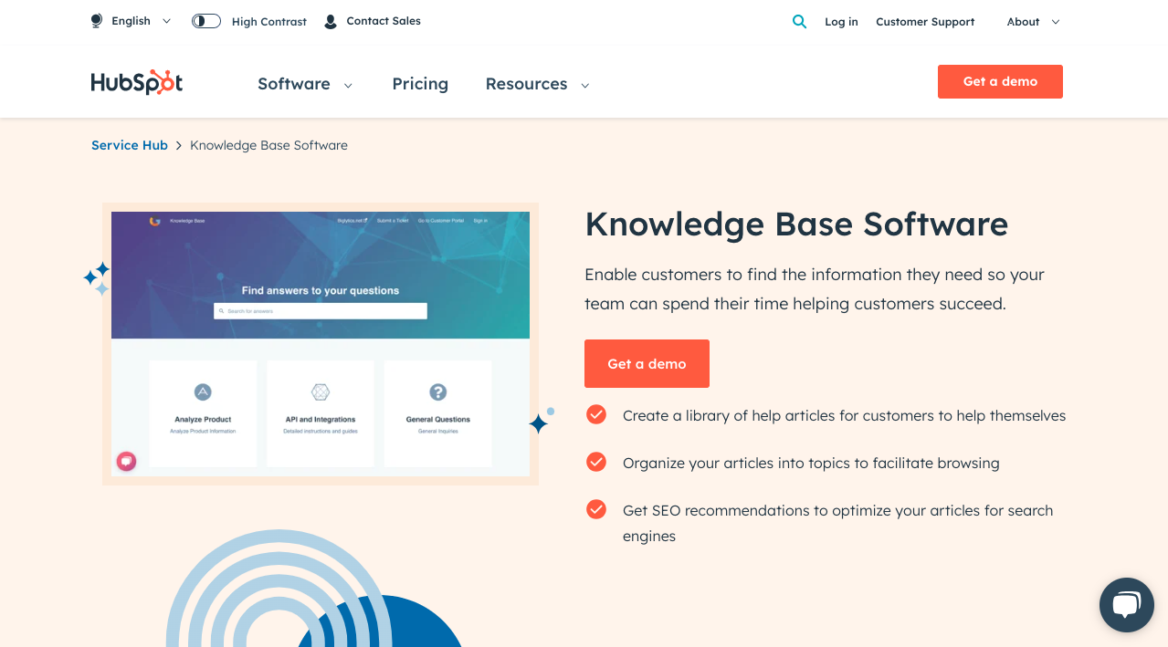 Self-Service Support with HubSpot Knowledge Base