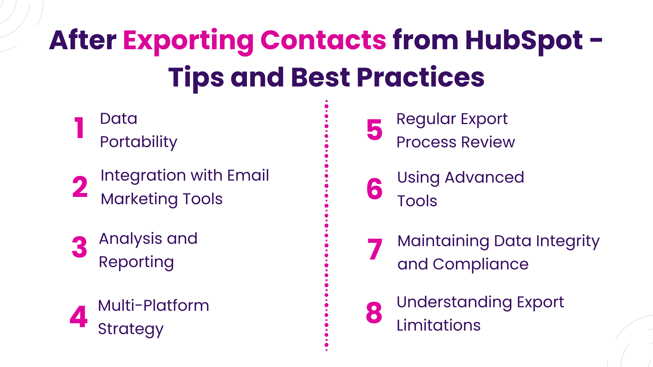 After Exporting Contacts from HubSpot - Tips and Best Practices