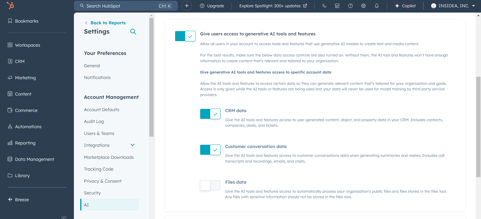 Set Up AI-Powered Insights