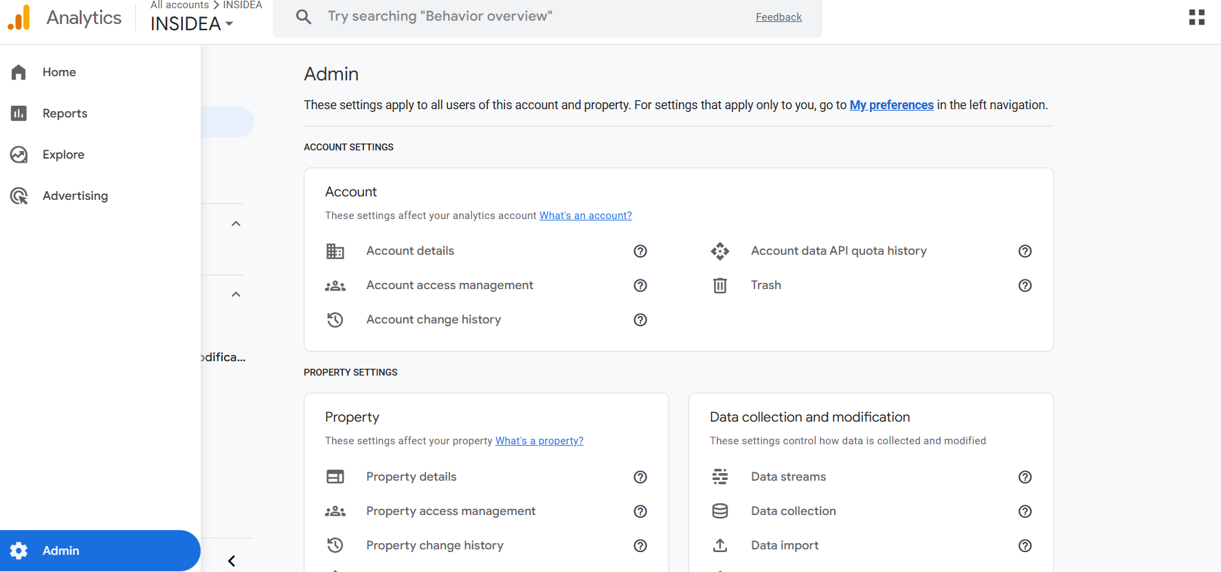 Go to Admin in GA4 (bottom left gear icon)